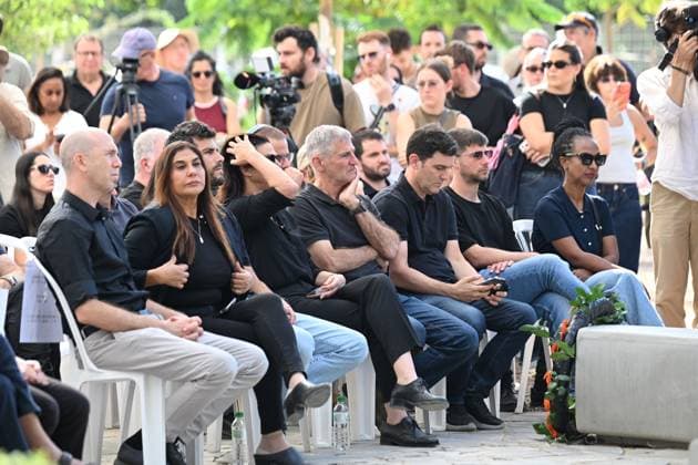 October 7, 2026, Kfar Aza, Israel: KFAR AZA, ISRAEL, OCTOBER 7, 2026: Residents and families gather for a memorial ceremony at Kibbutz Kfar Aza at 6:29 a.m., marking three years since the Hamas-led attack on southern Israel on October 7, 2023. Kfar Aza, a community near the Gaza border, was among the Israeli communities hardest hit during the assault. The ceremony began at the time the attack started three years earlier as communities across southern Israel held commemorations for the victims. Photo JNA Press. Kfar Aza Israel - ZUMAq101 20261007_zna_q101_023 Copyright: xPaulinaxPatimerx