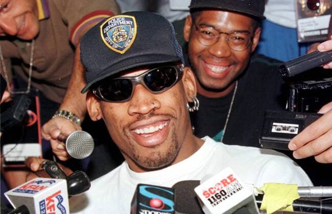 Dennis Rodman (Chicago Bulls) im Mittelpunkt des Medieninteresses - (uta97060801) Basketball Herren NBA 1996 1997, Playoffs, Playoff, Play Offs, Off, Finale, Endspiel, Finalserie Porträt Utah Basketball Herren NBA 1996 1997, Playoffs, Playoff, Play Offs, Off, Finale, Endspiel, Finalserie Porträt Utah