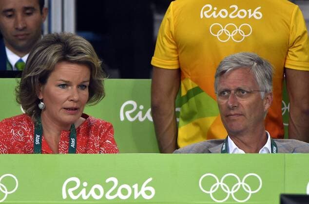 Queen Mathilde of Belgium and King Philippe - Filip of Belgium pictured during the women s -48kg judo competition at the 2016 Olympic Games Olympische Spiele Olympia OS in Rio, Saturday 06 August 2016, in Rio, Brazil. ERICxLALMAND x04904824x