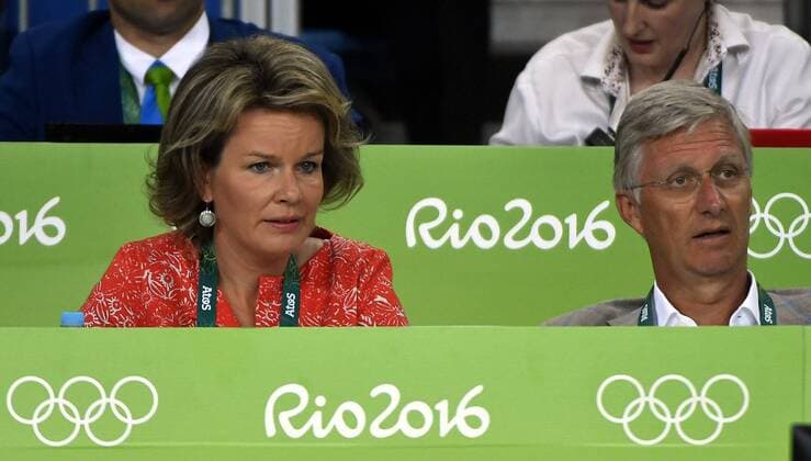 Queen Mathilde of Belgium and King Philippe - Filip of Belgium pictured during the women s -48kg judo competition at the 2016 Olympic Games Olympische Spiele Olympia OS in Rio, Saturday 06 August 2016, in Rio, Brazil. ERICxLALMAND x04904828x