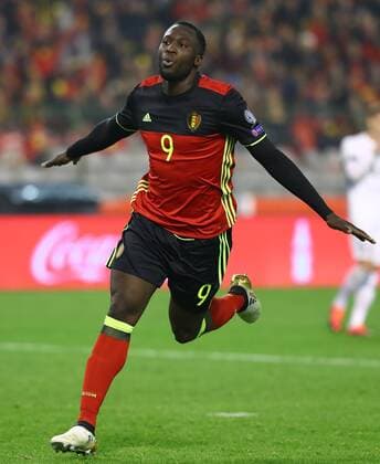 Belgium s Romelu Lukaku celebrates after scoring during the World Cup 2018 football qualification match between Belgium and Estonia at the King Baudouin Stadium in Brussels, Belgium, Nov. 13, 2016. Belgium won 8-1. ) (SP)BELGIUM-BRUSSELS-SOCCER FIFA World Cup WM Weltmeisterschaft Fussball 2018-QUALIFIERS-BELGIUM VS ESTONIA GongxBing