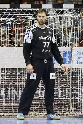 Goalkeeper Andreas Wolff THW Kiel Handball Bundesliga Season 2017 2018 League match SC Magdeburg vs. THW Kiel at the GETEC Arena in Magdeburg Cut Out Action Germany Handball Mann Maenner 11 03 2018