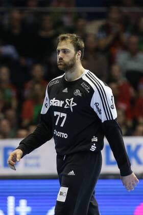 Goalkeeper Andreas Wolff THW Kiel Handball Bundesliga Season 2017 2018 Scoring game SC Magdeburg vs. THW Kiel in the GETEC Arena in Magdeburg Single shot Action Germany Handball Mann Maenner 11 03 2018