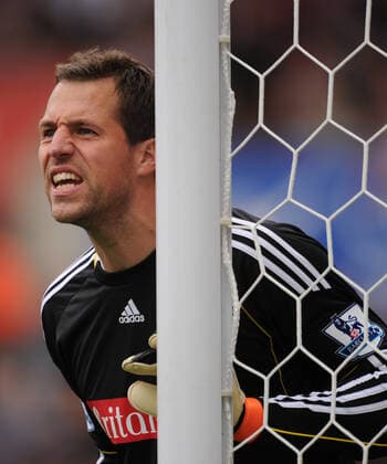 Mandatory Credit: Photo by Back Page Images Shutterstock (1227025l) Thomas Sorensen of Stoke City Stoke City v West Ham United, FA Premier League football match, Britannia Stadium, Stoke, Britain - 18 Sep 2010 EDITORIAL USE ONLY No use with unauthorised audio, video, data, fixture lists (outside the EU), club league logos or live services. Online in-match use limited to 45 images (+15 in extra time). No use to emulate moving images. No use in betting, games or single club league player publications services. Stoke City v West Ham United, FA Premier League football match, Britannia Stadium, Stoke, Britain - 18 Sep 2010 EDITORIAL USE ONLY No use with unauthorised audio, video, data, fixture lists (outside the EU), club league logos or live services. Online in-match use limited to 45 images (+15 in extra time). No use to emulate moving images. No use in betting, games or Copyright: xBackxPagexImages Shutterstockx 1227025l