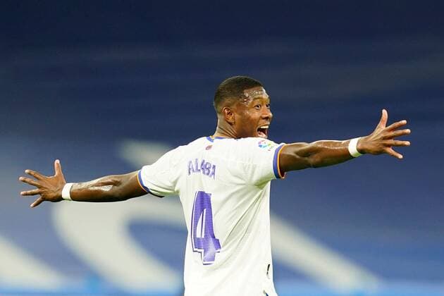 Mandatory Credit: Photo by Sergio Ruiz PRESSINPHOTO Shutterstock (12565422k) David Alaba of Real Madrid during the La Liga match between Real Madrid and CA Osasuna played at Santiago Bernabeu Stadium on October 27, 2021 in Madrid, Spain. (Photo by Sergio Ruiz PRESSINPHOTO) ESP: Real Madrid-CA Osasuna. La Liga Santander EDITORIAL USE ONLY No use with unauthorised audio, video, data, fixture lists (outside the EU), club league logos or live services. Online in-match use limited to 45 images (+15 in extra time). No use to emulate moving images. No use in betting, games or single club league player publications services. ESP: Real Madrid-CA Osasuna. La Liga Santander EDITORIAL USE ONLY No use with unauthorised audio, video, data, fixture lists (outside the EU), club league logos or live services. Online in-match use limited to 45 images (+15 in extra time). No use to emulate moving images. No use in betting, games or Copyright: xSergioxRuiz PRESSINPHOTO Shutterstockx 12565422k
