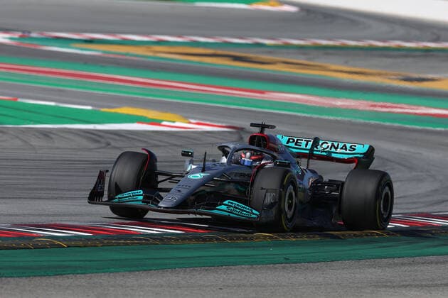 63 George Russell (GBR, Mercedes-AMG Petronas Formula One Team), F1 Pre-season Testing at Circuit de Barcelona-Catalunya on February 23, 2022 in Barcelona, Spain. (Photo by HOCH ZWEI Italy Photo Press) (Verwendung nur in Deutschland - GERMANY ONLY) *** 63 George Russell GBR, Mercedes AMG Petronas Formula One Team , F1 Pre season Testing at Circuit de Barcelona Catalunya on February 23, 2022 in Barcelona, Spain Photo by HOCH ZWEI Italy Photo Press Use only in Germany GERMANY ONLY