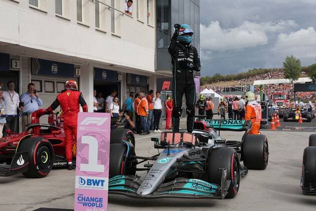 63 George Russell (GBR, Mercedes-AMG Petronas F1 Team), F1 Grand Prix of Hungary at Hungaroring on July 30, 2022 in Budapest, Hungary. (Photo by HOCH ZWEI Italy Photo Press) (Verwendung nur in Deutschland - GERMANY ONLY) *** 63 George Russell GBR, Mercedes AMG Petronas F1 Team , F1 Grand Prix of Hungary at Hungaroring on July 30, 2022 in Budapest, Hungary Photo by HOCH ZWEI Italy Photo Press Use only in Germany GERMANY ONLY