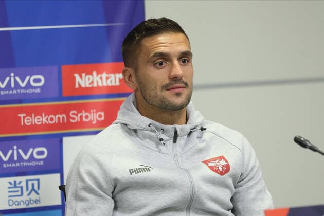 SERBIA press conference, PK, Pressekonferenz DUSAN TADIC fudbaler reprezentacije Srbije pres konferencija u sportskom centru FSS, Stara Pazova 23.09.2022. godine Foto: Fudbal, Srbija, Pres konferencijaSERBIA FOOTBALL Stara Pazova Sports center Stara Pazova Serbia Copyright: xMarkoxMetlas xMNxPressx