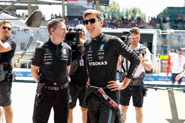 RUSSELL George (gbr), Mercedes AMG F1 Team W14, portrait during the 2023 Formula 1 Rolex Grosser Preis von Osterreich, 2023 Austrian Grand Prix, 9th round of the 2023 Formula One World Championship, WM, Weltmeisterschaft from June 30 to July 2, 2023 on the Red Bull Ring, in Spielberg, Austria Copyright: xDppi DPPI IPAxSportx xipa-agencyx xIPAxSportx 0 IPA_IPA38983856