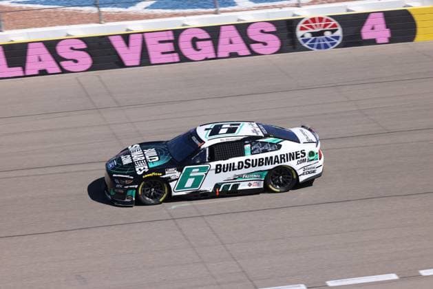 LAS VEGAS, NV - OCTOBER 14: Brad Keselowski ( 6 RFK Racing BuildSubmarines.com Ford) during qualifying for the NASCAR, Motorsport, USA Cup Series Playoff South Point 400 Saturday Oct. 14, 2023 at Las Vegas Motor Speedway in Las Vegas, NV. (Photo by Marc Sanchez LVMS Icon Sportswire) AUTO: OCT 14 NASCAR Cup Series Playoff South Point 400 EDITORIAL USE ONLY Icon144231014072