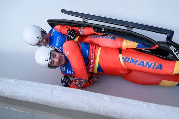 ROU, Handaric, Tudor Stefan and Motzca, Sebastian GER, 6 Eberspaecher Luge World Cup, Luge, Oberhof, 2023 2024 season, 10 02 24 11 02 2024 GER, 6 Eberspaecher Luge World Cup, Luge, Oberhof, 2023 2024 season, 10 02 24 11 02 2024 Oberhof Copyright: xEibner-Pressefoto MartinxHerbstx EP_MHT