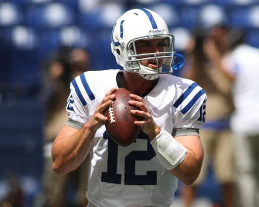 NFL, American Football Herren, USA 2012: Rams vs Colts AUG 12 August 12, 2012: during an NFL game between the St. Louis Rams and the Indianapolis Colts at Lucas Oil Stadium in Indianapolis, IN.(Credit Image: Pat Lovell Cal Media) Indianapolis Indiana United States EDITORIAL USE ONLY Copyright: xx ZUMA-20120812_zaf_c04_007.jpg PatxLovellx csmphoto628121