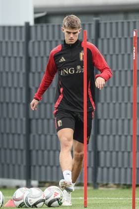 Belgium s Charles De Ketelaere pictured during a training session of the Belgian national soccer team Red Devils, at the Royal Belgian Football Association s training center, in Tubize, Tuesday 03 September 2024. The Red Devils are playing against Israel on Friday, for the Uefa Nations League 2025. BRUNOxFAHY x99645326x