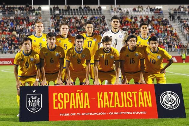 U21, U 21 Kazakhstan team group, Mannschaftsbild, Totale line-up (KAZ), OCTOBER 10, 2024 - Football Soccer : UEFA Under-21 Championship qualifying round match between U21 Spain 4-3 U21 Kazakhstan at the Estadio Municipal de La Linea de Concepcion in La Linea de la Concepcion, Spain. Noxthirdxpartyxsales (269575089)