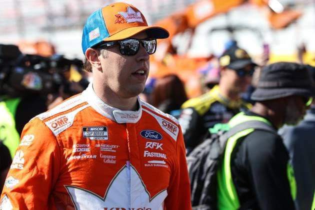 LAS VEGAS, NV - OCTOBER 20: Brad Keselowski ( 6 RFK Racing King s Hawaiian Ford) walks down the red carpet prior to the start of the South Point 400 NASCAR, Motorsport, USA Cup Series playoff race on October 20, 2024, at Las Vegas Motor Speedway in Las Vegas, NV. (Photo by Christopher Trim Icon Sportswire) AUTO: OCT 20 NASCAR Cup Series South Point 400 EDITORIAL USE ONLY Icon241020512