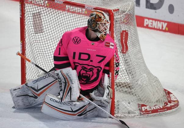 Dustin Strahlmeier Grizzlys Wolfsburg Ice Hockey, DEL, Penny DEL, Men, Men, Season 2024 2025 Grizzlys Wolfsburg vs Adler Mannheim, 4 6
