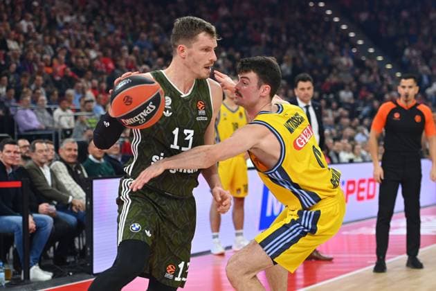 Andreas OBST FCB , action,duel against Jonas MATTISSECK Berlin Basketball Euroleague,season 2024 2025 FC Bayern Muenchen Alba Berlin 115 86 on 14 11 2024 ,SAP Garden