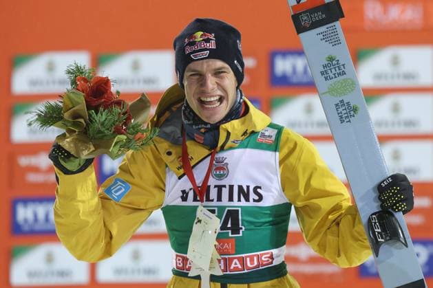 Bilder des Jahres 2024, Sport 12 Dezember Sport Themen der Woche KW48 Sport Bilder des Tages NORDIC SKIING - FIS WC Ruka, Nordic Opening KUUSAMO,FINLAND,01.DEC.24 - NORDIC SKIING, Ski jumping, Skispringen, Ski, nordisch - FIS World Cup, Nordic Opening, large hill, men. Image shows the rejoicing of Andreas Wellinger (GER). GEPAxpictures xHaraldxSteiner