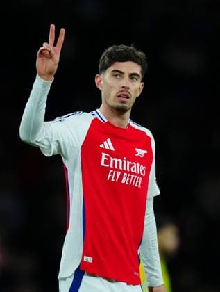 Bilder des Jahres 2024, Sport 12 Dezember Sport Themen der Woche KW50 Kai Havertz of Arsenal celebrates at full time Arsenal v Monaco, UEFA Champions League, Group Stage, Football, Emirates Stadium, London, UK - 11 Dec 2024 EDITORIAL USE ONLY No use with unauthorised audio, video, data, fixture lists, club league logos or live services. Online in-match use limited to 120 images, no video emulation. No use in betting, games or single club league player publications. Copyright: xJavierxGarcia Shutterstockx 14984979ag