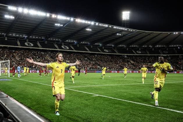 Belgium s Kevin De Bruyne celebrates after scoring during a soccer game between Belgian national team, Nationalteam Red Devils and Wales, Monday 09 June 2025 in Bussels, the second (out of 8) qualification games for the World Cup 2026. BRUNOxFAHY x126552088x