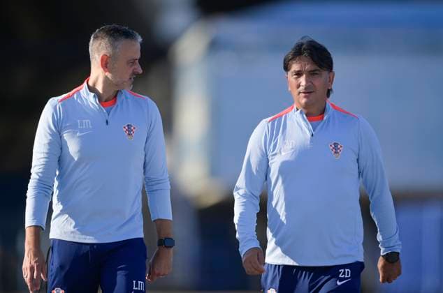 Croatian National Football Team training Luka Milanovic and Zlatko Dalic talking ahead of the Croatian national football team s training session ahead of the World Cup qualifiers on September 01, 2025 in Zagreb, Croatia. They face the Faroe Islands on September 5th and the Czech Republic on September 8th. IgorxSoban PIXSELL