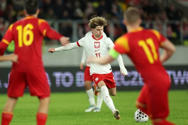 KATOWICE 10.10.2025 MECZ ELIMINACJE MLODZIEZOWYCH MISTRZOSTW EUROPY U21, U 21 GRUPA E: POLSKA - CZARNOGORA 2:0 --- UEFA EUROPEAN UNDER-21 CHAMPIONSHIP 2027 QUALIFYING ROUND FOOTBALL GROUP E MATCH: POLAND - MONTENEGRO 2:0 JAN FABERSKI FOT. PIOTR KUCZA FOTOPYK NEWSPIX.PL --- newspix.pl POLAND OUT!