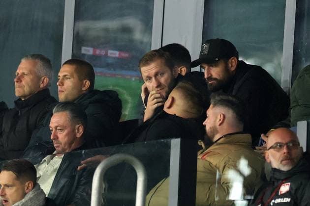 KATOWICE 10.10.2025 MECZ ELIMINACJE MLODZIEZOWYCH MISTRZOSTW EUROPY U21, U 21 GRUPA E: POLSKA - CZARNOGORA 2:0 --- UEFA EUROPEAN UNDER-21 CHAMPIONSHIP 2027 QUALIFYING ROUND FOOTBALL GROUP E MATCH: POLAND - MONTENEGRO 2:0 ROBERT GORALCZYK DAWID SZULCZEK JAKUB BLASZCZYKOWSKI MARCIN WASILEWSKI FOT. PIOTR KUCZA FOTOPYK NEWSPIX.PL --- newspix.pl POLAND OUT!