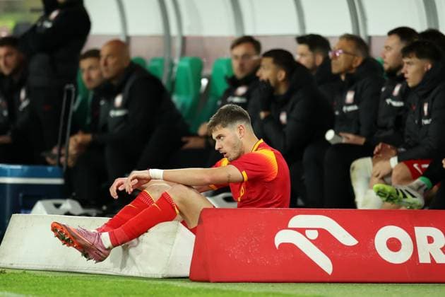 KATOWICE 10.10.2025 MECZ ELIMINACJE MLODZIEZOWYCH MISTRZOSTW EUROPY U21, U 21 GRUPA E: POLSKA - CZARNOGORA 2:0 --- UEFA EUROPEAN UNDER-21 CHAMPIONSHIP 2027 QUALIFYING ROUND FOOTBALL GROUP E MATCH: POLAND - MONTENEGRO 2:0 VLADIMIR PERISIC FOT. PIOTR KUCZA FOTOPYK NEWSPIX.PL --- newspix.pl POLAND OUT!