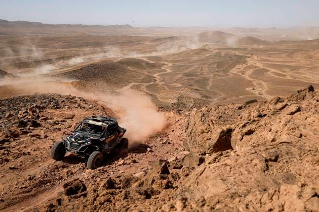 W2RC - RALLYE DU MAROC 2025 411 GONZALEZ FERIOLI Jeremias (arg), RINALDI Gonzalo (arg), Can-Am Factory Team, BRP Can-Am Maverick R, , SSV1, action during the Stage 3 of the Rallye du Maroc 2025, 5th round of the 2025 WR2C on October 15, 2025 around Erfoud, Morocco - ErfoudMorocco Copyright: xJULIENxDELFOSSEx