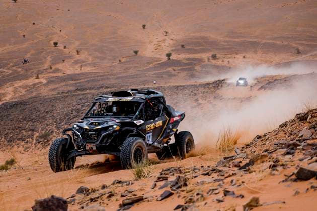 W2RC - RALLYE DU MAROC 2025 411 GONZALEZ FERIOLI Jeremias (arg), RINALDI Gonzalo (arg), Can-Am Factory Team, BRP Can-Am Maverick R, , SSV1, action during the Stage 4 of the Rallye du Maroc 2025, 5th round of the 2025 WR2C on October 16, 2025 around Erfoud, Morocco - ErfoudMorocco Copyright: xJULIENxDELFOSSEx