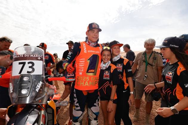 W2RC - RALLYE DU MAROC 2025 CANET Edgar (ESP), Red Bull KTM Factory Racing, KTM 450 Rally Factory, FIM W2RC, Rally2 Junior, portrait, during the Stage 5 of the Rallye du Maroc 2025, 5th round of the 2025 WR2C on October 17, 2025 around Erfoud, Morocco - ErfoudMorocco Copyright: xFREDERICxLExFLOCxHx