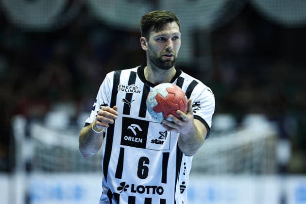 Harald Reinkind THW Kiel,6 Handball Bundesliga season 2025 2026 SC Magdeburg vs THW Kiel at the GETEC Arena in Magdeburg single image,action,handball,Germany,23 12 2025