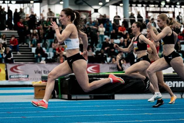 Ksenia Helios SV GO Saar 05, 60m women, 918 , GER, Leichtathletik, Athletics, Sueddeutsche Hallenmeisterschaft, 07 02 2026, GER, Leichtathletik, Athletics, Sueddeutsche Hallenmeisterschaft, 07 02 2026 Frankfurt Copyright: xStefanxMayerx EP_SMR