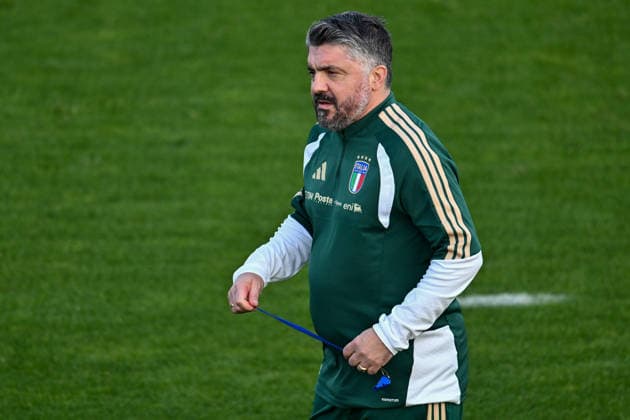 Foto IPP Lisa Guglielmi Coverciano - Firenze - 23 03 2026 Raduno della Nazionale di Calcio dell Italia nella foto Gennaro Gattuso (allenatore Italia) Italy Photo Press - World Copyright italy ITALY Copyright: xR4924_italyphotopressx