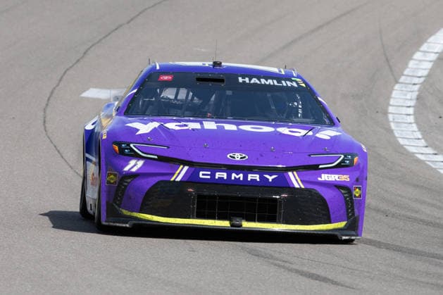 LAS VEGAS, NV - MARCH 15: Denny Hamlin ( 11 Joe Gibbs Racing Yahoo! Toyota) drives during the NASCAR, Motorsport, USA Cup Series Pennzoil 400 race on March 15, 2026, at Las Vegas Motor Speedway in Las Vegas, NV. (Photo by Karl Anderson Icon Sportswire) AUTO: MAR 15 NASCAR Cup Series Pennzoil 400 EDITORIAL USE ONLY Icon272260315159