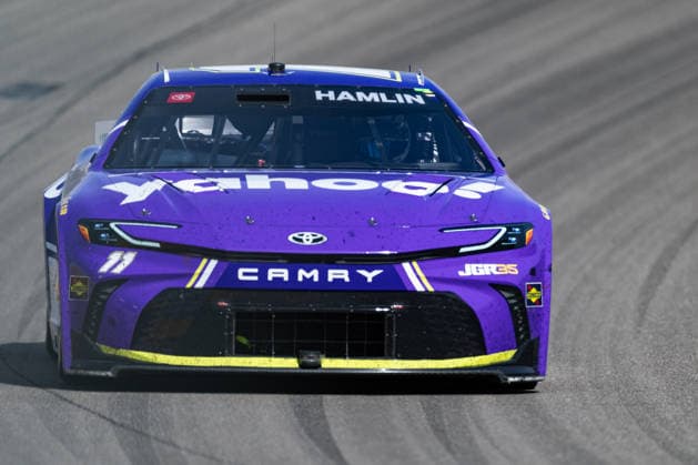 LAS VEGAS, NV - MARCH 15: Denny Hamlin ( 11 Joe Gibbs Racing Yahoo! Toyota) drives during the NASCAR, Motorsport, USA Cup Series Pennzoil 400 race on March 15, 2026, at Las Vegas Motor Speedway in Las Vegas, NV. (Photo by Karl Anderson Icon Sportswire) AUTO: MAR 15 NASCAR Cup Series Pennzoil 400 EDITORIAL USE ONLY Icon272260315181