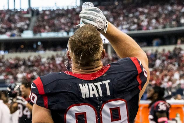 October 05, 2014: Houston Texans defensive end J.J. Watt (99) during the NFL, American Football Herren, USA game between the Houston Texans and the Dallas Cowboys at AT&T Stadium in Arlington, TX. The Cowboys defeated the Texans 20-17 in overtime. Copyright: xTimxWarnerx