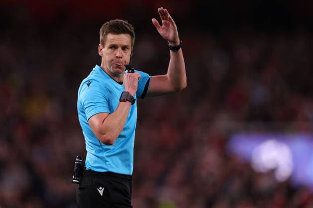 Referee, Daniel Siebert - Arsenal v Atletico Madrid, UEFA Champions League Semi-Final, Second Leg, Emirates Stadium, London, UK - 5th May 2026. No free usage or syndication, standard fees apply. Arsenal v Atletico Madrid, UEFA Champions League, Semi Final, Second Leg, Football, Emirates Stadium, London, UK - 05 May 2026London Emirates Stadium United Kingdom EDITORIAL USE ONLY No use with unauthorised audio, video, data, fixture lists, club league logos or live services. Online in-match use limited to 120 images, no video emulation. No use in betting, games or single club league player publications. Copyright: xMDI Shutterstockx 16860348ft