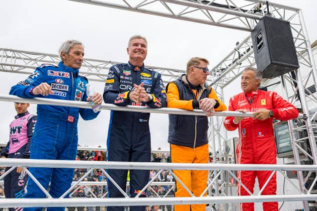 AUTO - GRAND PRIX DE FRANCE HISTORIQUE 2026 ALLIOT Philippe (fra), portrait,, COULTHARD David (grb), portrait,ALESI Jean (fra), portrait, HÄKKINEN Mika (fin), portrait, during the Grand Prix de France Historique 2026, from May 8 to 10, 2026 on the Circuit Paul Ricard in Le Castellet, France - Copyright: xMARCxDExMATTIAx