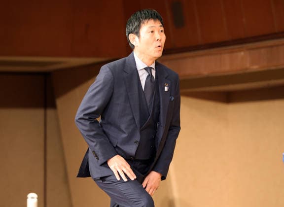 May 15, 2026, Tokyo, Japan - Japan s football national team, Nationalteam head coach Hajime Moriyasu arrives at a press conference, PK, Pressekonferenz in Tokyo as he announces his 26-member World Cup squad on Friday, May 15, 2026. FIFA World Cup, WM, Weltmeisterschaft, Fussball 2026 will be held from June 11 through July 19 in Canada, Mexico and the United States. (photo by Yoshio Tsunoda AFLO) Noxthirdxpartyxsales aflo_330475195