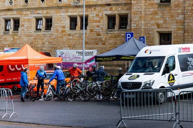 15 05 2026, GER, road bike, men women juniors, season 2025, 26 TMP Jugentour Kleine Friedensfahrt, 1 stage circuit race Residenzstadt Gotha On 3 competition days from 15 05 17 05 2026, almost 350 athletes from 7 countries competed in the categories Everyman, Beginner, U15m, U17w and U17m at the start of the 25th edition of the TMP Jugentour Kleine Friedensfahrt 2025 In addition to the individual time trial, there are 3 further stages to be completed in the Gotha district, organized by RSC Waltershausen Gotha e V Stage 1 was a circuit in Gotha, with the U15m having to complete 16.8km, the U17w 25.2km and the U17m 31.5km 99867 Gotha Schloss Friedenstein Historisc Thüringen Germany