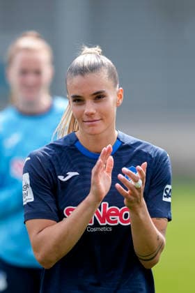 Selina Cerci TSG, 29 , single picture, single photo, action, action, player of TSG 1899 Hoffenheim, at her farewell, farewell from the club, 17 05 2026, Sinsheim Hoffenheim Germany , Football, Google Pixel Women Bundesliga, TSG 1899 Hoffenheim RB Leipzig, DFB DFL REGULATIONS PROHIBIT ANY USE OF PHOTOGRAPHS AS IMAGE SEQUENCES AND OR QUASI VIDEO xozx