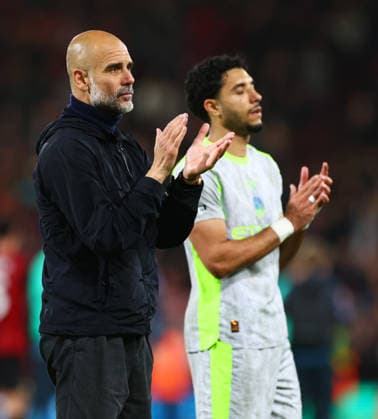 Manchester City Manager Pep Guardiola with his players at full time. AFC Bournemouth v Manchester City, Premier League, Football, Vitality Stadium, Bournemouth, UK - 19 May 2026Bournemouth Vitality Stadium United Kingdom EDITORIAL USE ONLY No use with unauthorised audio, video, data, fixture lists, club league logos or live services. Online in-match use limited to 120 images, no video emulation. No use in betting, games or single club league player publications. Copyright: xJamesxMarsh Shutterstockx 16881288bo
