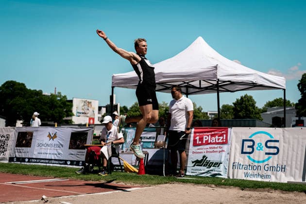 Luka Herden LG Brillux Muenster, 3, Long Jump Men , GER, Leichtathletik, Athletics, Kurpfalz Gala, Weinheim, 23 05 2026, GER, Leichtathletik, Athletics, Kurpfalz Gala, Weinheim, 23 05 2026 Weinheim Copyright: xStefanxMayerx EP_SMR