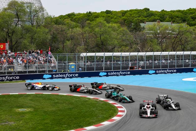 F1 - CANADIAN GRAND PRIX 2026 31 OCON Esteban (fra), TGR Haas F1 Team VF-26, action 11 PEREZ Sergio (mex), Cadillac F1 Team MAC-26, action 14 ALONSO Fernando (spa), Aston Martin F1 Team AMR26, action 05 BORTOLETO Gabriel (bra), Audi F1 Team R26, action 27 HULKENBERG Nico (ger), Audi F1 Team , action 30 LAWSON Liam (nzl), Visa Cash App RB F1 Team VCARB03, action during the Formula 1 Grand Prix du Canada 2026, 5th round of the 2026 Formula One World Championship, WM, Weltmeisterschaft from May 22 to 24, 2026 on the Circuit Gilles Villeneuve, in Montrà al, Canada - Montrà alCanada Copyright: xXavixBonillax