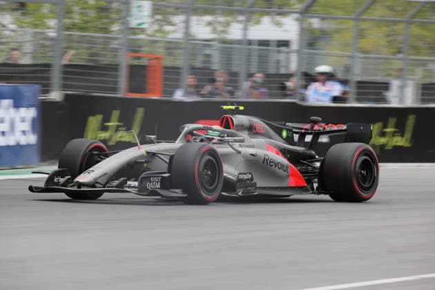 IPA85024800 - (5) Gabriel Bortoleto (BRA) - Audi Revolut F1 Team - Audi AR01 - Audi during the Qualify of Formula 1 AWS Canadian Grand Prix 2026 at Circuit Gilles Villeneuve in Montreal, Canada. Round 7 of the 2026 FIA Formula One World Championship, WM, Weltmeisterschaft held May 22-24, 2026. The Circuit Gilles Villeneuve on Ile Notre-Dame in Montreal, named after the legendary Ferrari driver, hosts the Sprint format for the seventh round. This event weekend features the F1 Sprint format, with a Sprint Shootout and Sprint Race in addition to the standard qualifying session and Grand Prix. during Formula 1 AWS Canadian Grand Prix 2026 - Round 7 - Circuit Gilles Villeneuve, Formula 1 Championship in , , May 23 2026 Copyright: xStefanoxFacchin xAlessioxDexMarcox xAvens-images.com AvensImages IPAxSportx xx 85024800