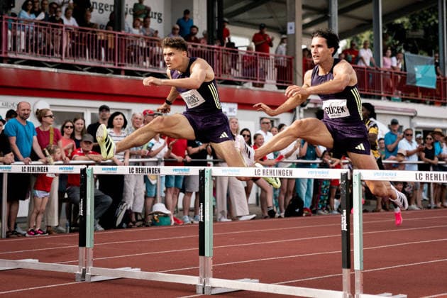 Owe Fischer Breiholz Koenigsteiner LV, 45, 400m hurdles men , GER, Leichtathletik, Athletics, Pfingstsportfest, Rehlingen, 24 05 2026, GER, Leichtathletik, Athletics, Pfingstsportfest, Rehlingen, 24 05 2026 Rehlingen Copyright: xStefanxMayerx EP_SMR