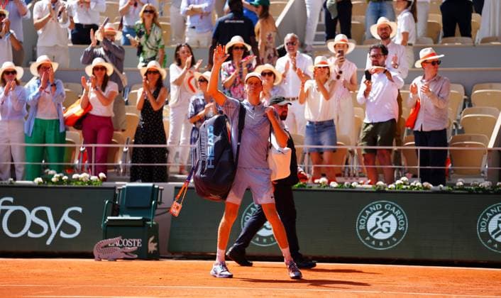 Jannik Sinner after losing his second round match French Open Tennis, Day Five, Tennis, Roland Garros, Paris, France - 28 May 2026Paris Roland Garros France EDITORIAL USE ONLY No use with unauthorised audio, video, data, fixture lists, club league logos or live services. Online in-match use limited to 120 images, no video emulation. No use in betting, games or single club league player publications. Copyright: xJavierxGarcia Shutterstockx 16898263j