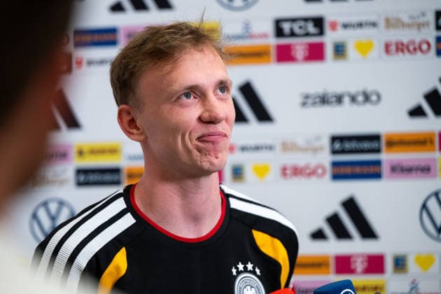 GER, Football mens national team Germany, training, 28 05 2026, Adidas Homeground, Herzogenaurach, GER, Football mens national team Germany, media hour, in the picture Maximilian Beier Germany, 14 , nordphotoxGmbHx xMemmler nph00005