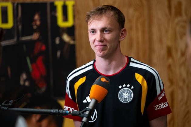 GER, Football mens national team Germany, training, 28 05 2026, Adidas Homeground, Herzogenaurach, GER, Football mens national team Germany, media hour, in the picture Maximilian Beier Germany, 14 at ZDF, nordphotoxGmbHx xMemmler nph00005